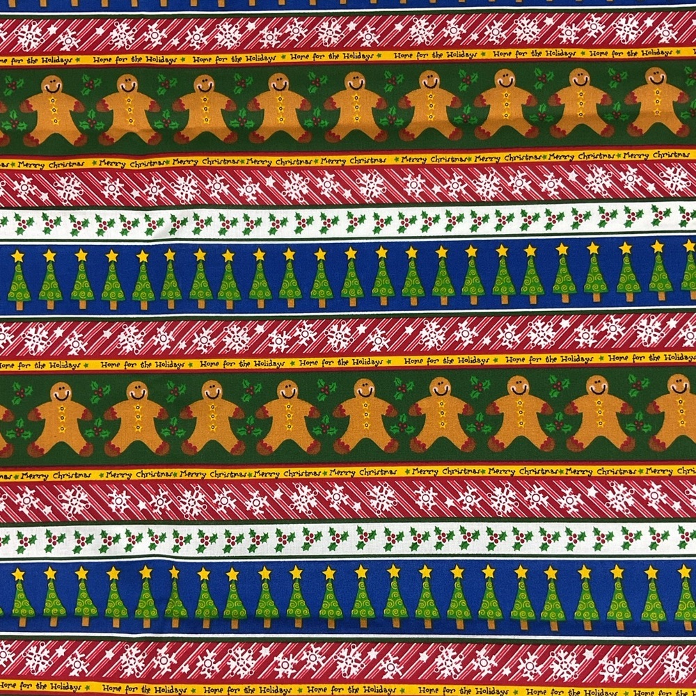 Vintage Christmas Fair isle quilting cotton fabric 72” L x 44” W Trena Hegdaul